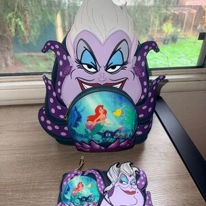 Loungefly Ursula The Little Mermaid bag w/matching wallet